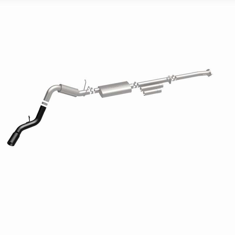 MagnaFlow 11-19 GM 2500/3500 6.0L 4in Single Passenger Side Rear Exit Cat-Back Exhaust w/Black Tips