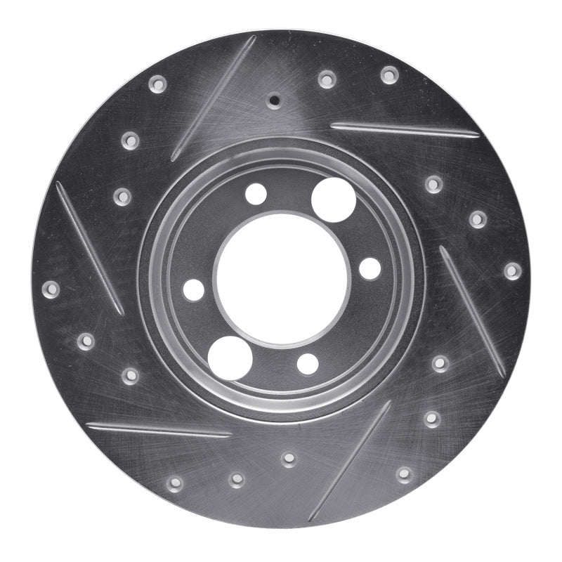 R1 Concepts R1 62-87 Jaguar XJ Rear Right Drilled & Slotted Silver Brake Rotor