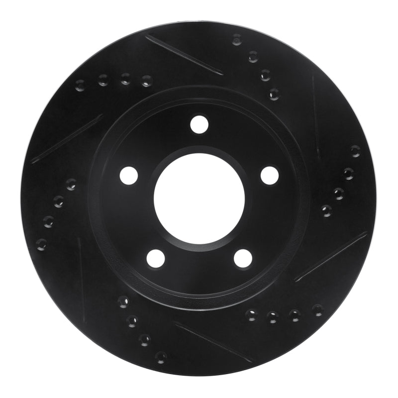 R1 Concepts R1 83-96 Buick Riviera Front Left Drilled & Slotted Black Brake Rotor