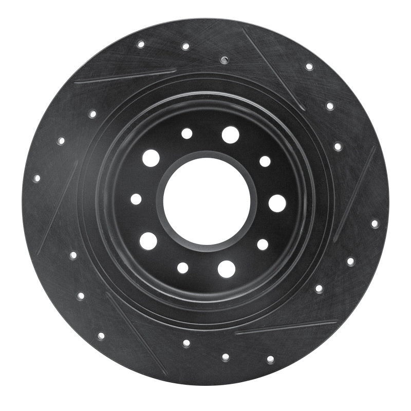 R1 Concepts R1 2016-2025 Buick Envista Rear Left Drilled & Slotted Black Brake Rotor
