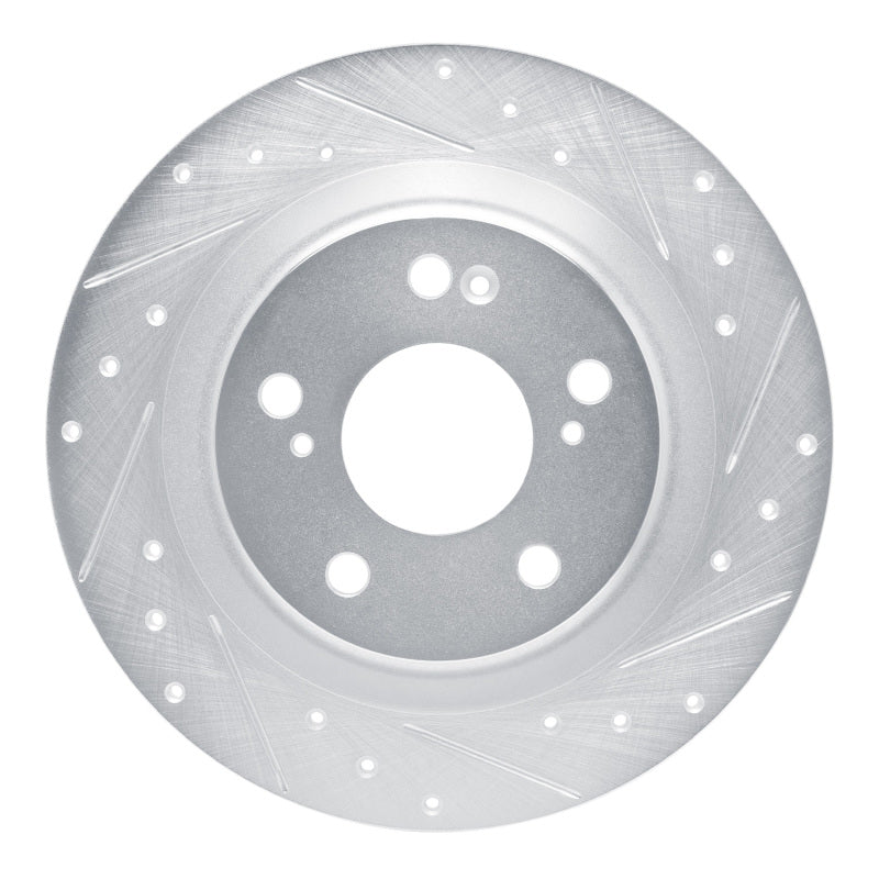 R1 Concepts R1 17-25 Acura Integra Rear Right Drilled & Slotted Silver Brake Rotor