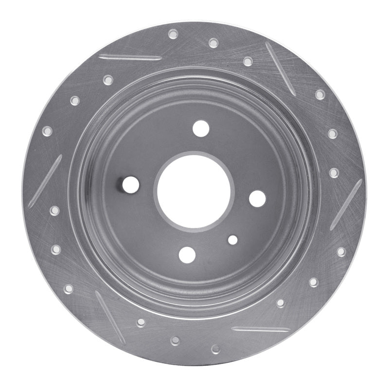 R1 Concepts R1 99-02 Daewoo Nubira Rear Right Drilled & Slotted Silver Brake Rotor