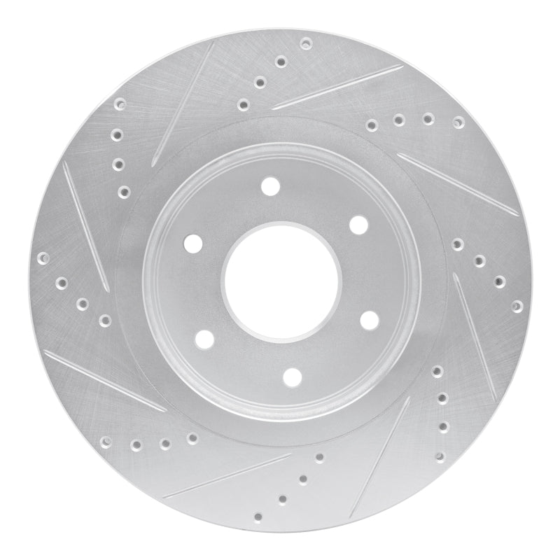 R1 Concepts R1 05-07 Infiniti QX56 Front Right Drilled & Slotted Silver Brake Rotor