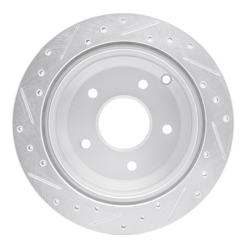 R1 Concepts R1 05-06 Pontiac GTO Rear Right Drilled & Slotted Silver Brake Rotor