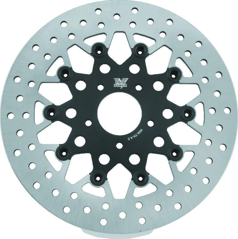 TwinPower Twin Power 08-13 FLH FLT 08-16 FLHR 06-17 Dyna Front 11.8 Floating Rotor Mesh Black