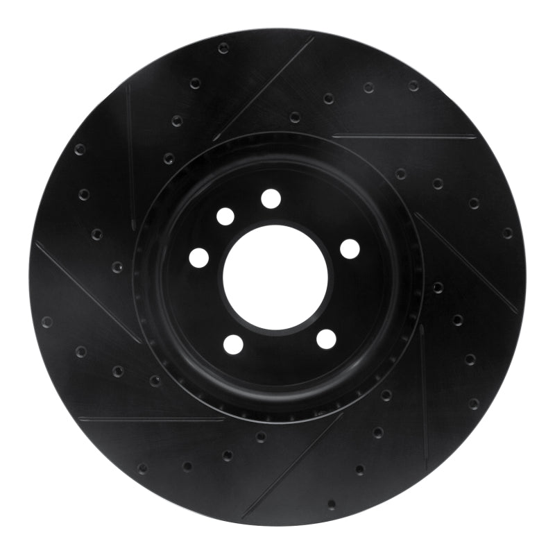 R1 Concepts R1 18-20 Land Rover Range Rover Sport Front Right Drilled & Slotted Black Brake Rotor