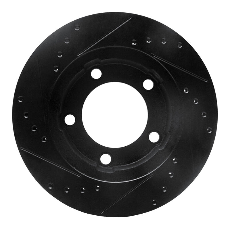 R1 Concepts R1 80-93 Dodge W100 Front Right Drilled & Slotted Black Brake Rotor