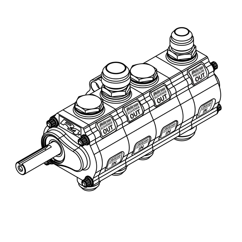 Peterson Fluid Systems R4 4-Stage Oil Pump - Rear Drive Left Side Mount - HV - Drag Adj.