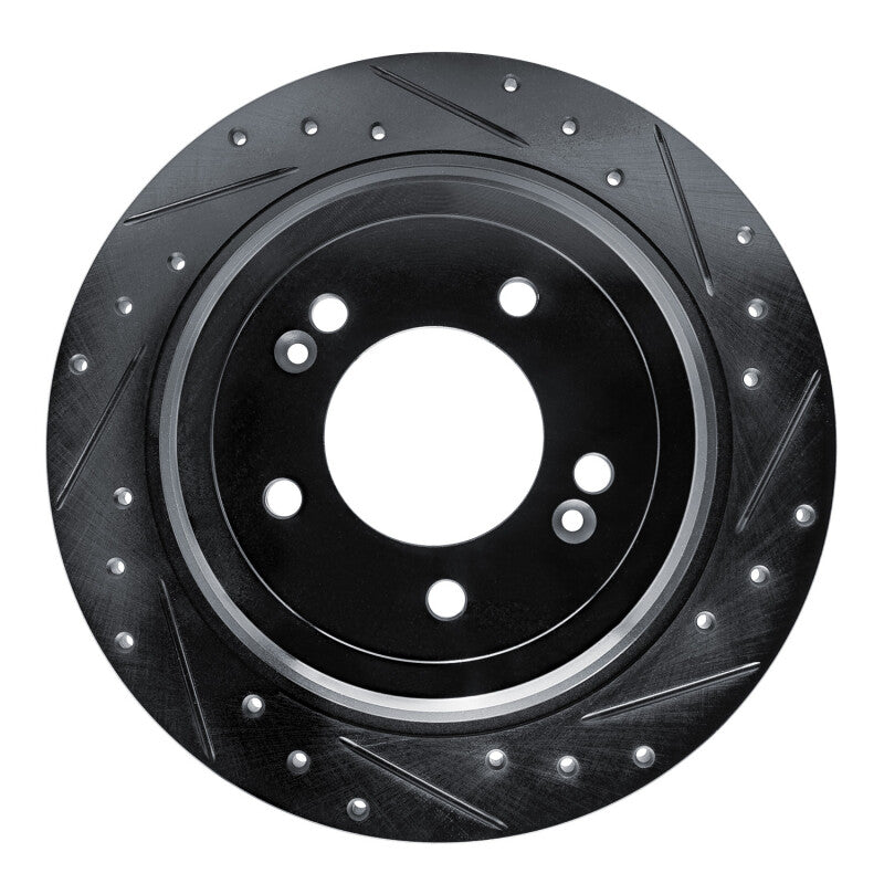 R1 Concepts R1 17-25 Hyundai Tucson Rear Right Drilled & Slotted Black Brake Rotor