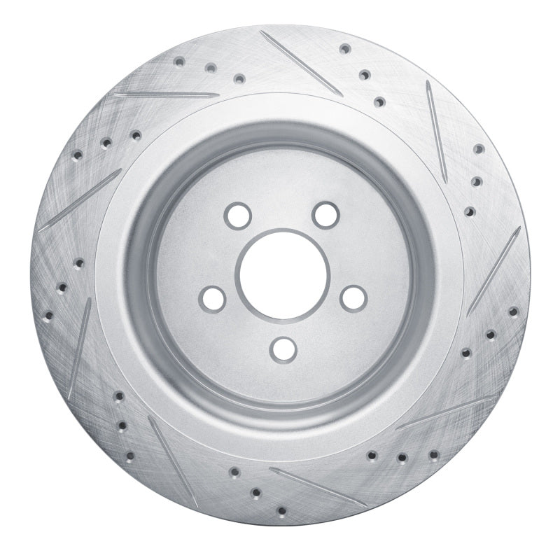 R1 Concepts R1 2019-2024 Ford Edge Rear Left Drilled & Slotted Silver Brake Rotor