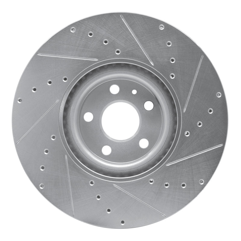 R1 Concepts R1 16-26 Polestar Polestar 2 Front Left Drilled & Slotted Silver Brake Rotor