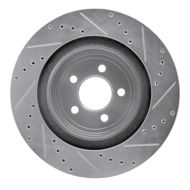 R1 Concepts R1 06-23 Dodge Magnum Rear Left Drilled & Slotted Silver Brake Rotor