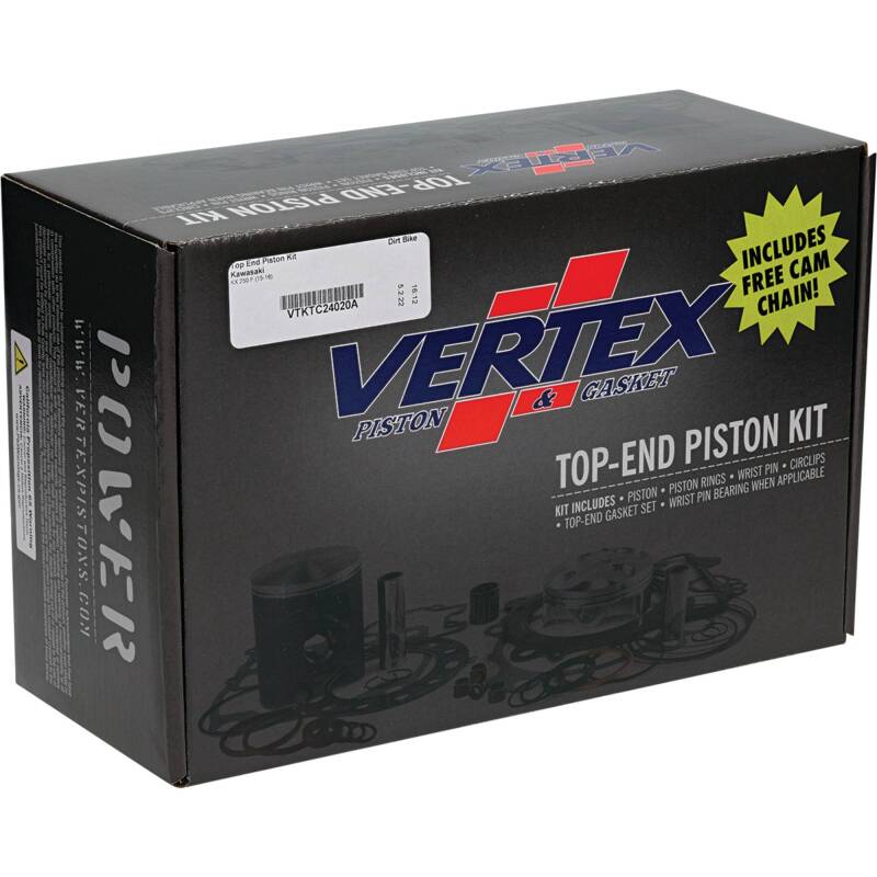 Vertex Pistons Vertex Piston 15-16 Kawasaki KX 250 F 250cc Forged Replica Top-End Piston Kit 13.8:1 Comp.
