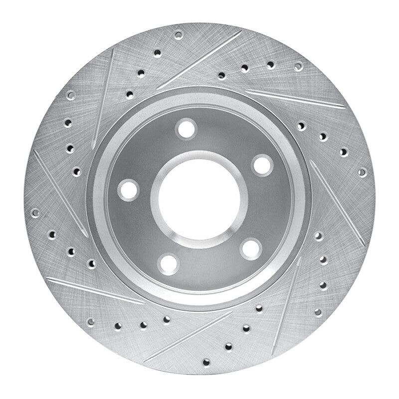 R1 Concepts R1 08-16 Chrysler Town & Country Front Right Drilled & Slotted Silver Brake Rotor