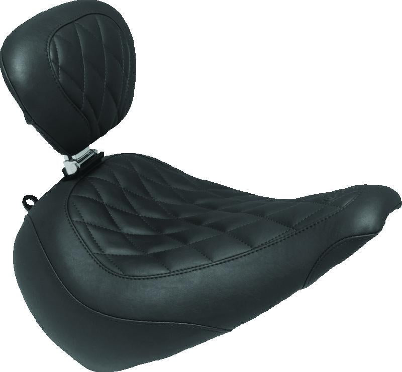 Mustang Motorcycle Mustang 00-07 Harley Softail Deuce Sissy Bar Pad (12 inch x 9 inch) - Black