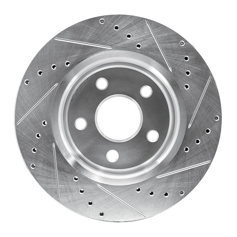 R1 Concepts R1 05-10 Jeep Commander Front Left Drilled & Slotted Silver Brake Rotor