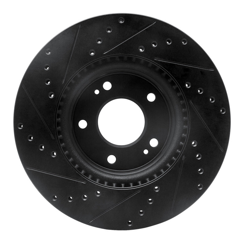 R1 Concepts R1 20-25 Hyundai Kona Front Right Drilled & Slotted Black Brake Rotor