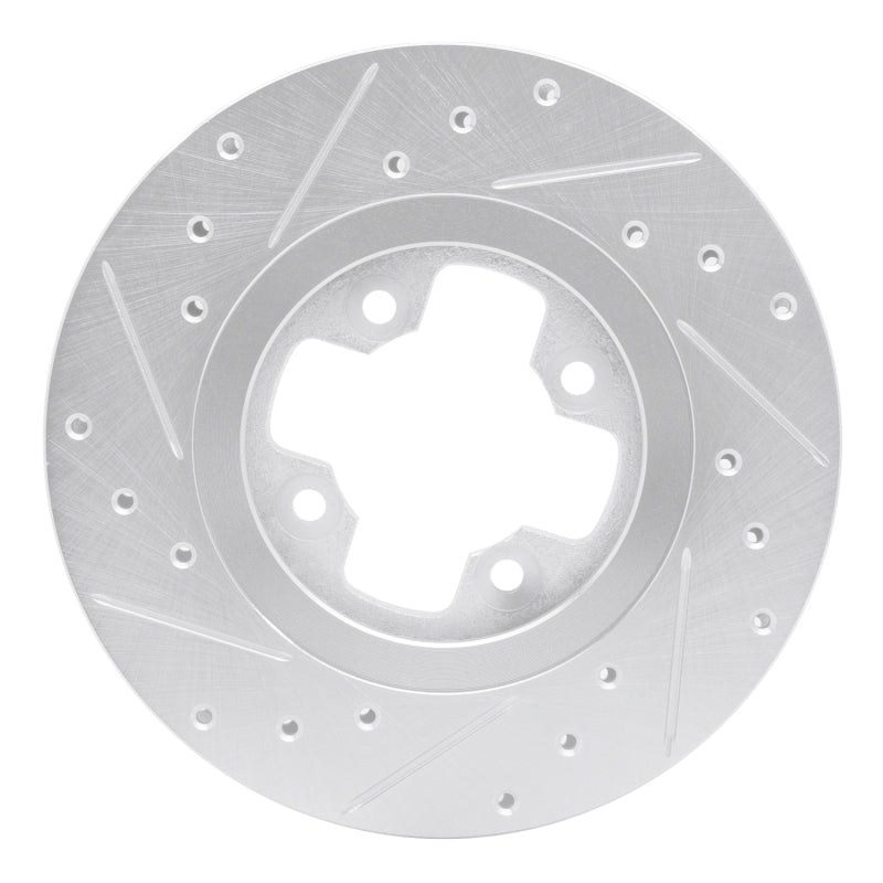 R1 Concepts R1 81-88 Nissan Maxima Front Right Drilled & Slotted Silver Brake Rotor