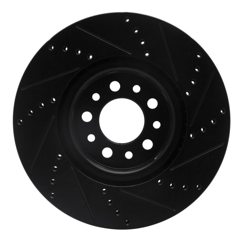 R1 Concepts R1 14-25 Alfa Romeo Tonale Front Left Drilled & Slotted Black Brake Rotor