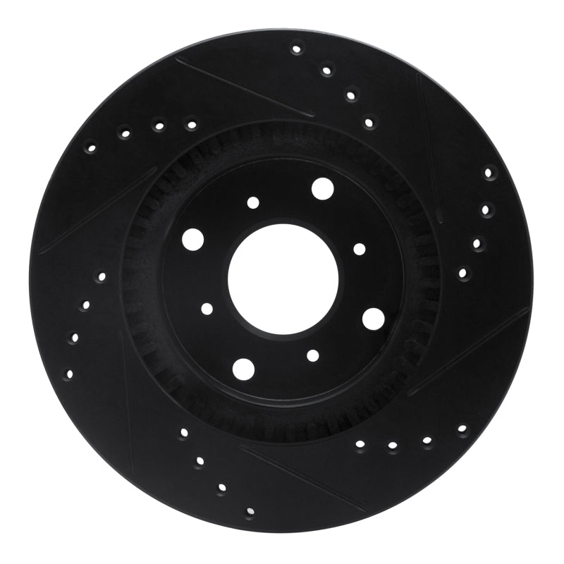 R1 Concepts R1 87-90 Acura Legend Front Left Drilled & Slotted Black Brake Rotor