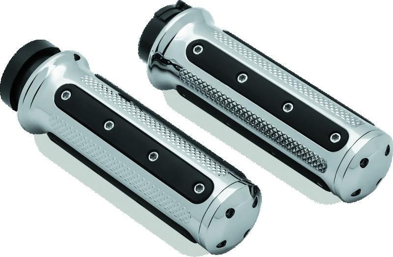 Kuryakyn Heavy Industry Grips Dual Cable Chrome
