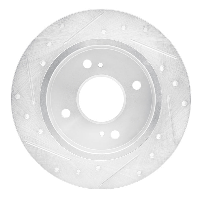 R1 Concepts R1 90-06 Infiniti G20 Rear Right Drilled & Slotted Silver Brake Rotor
