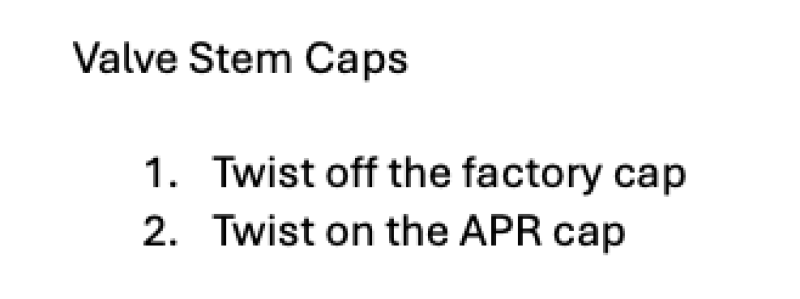 APR Valve Stem Caps - Gunmetal (Set of 4)