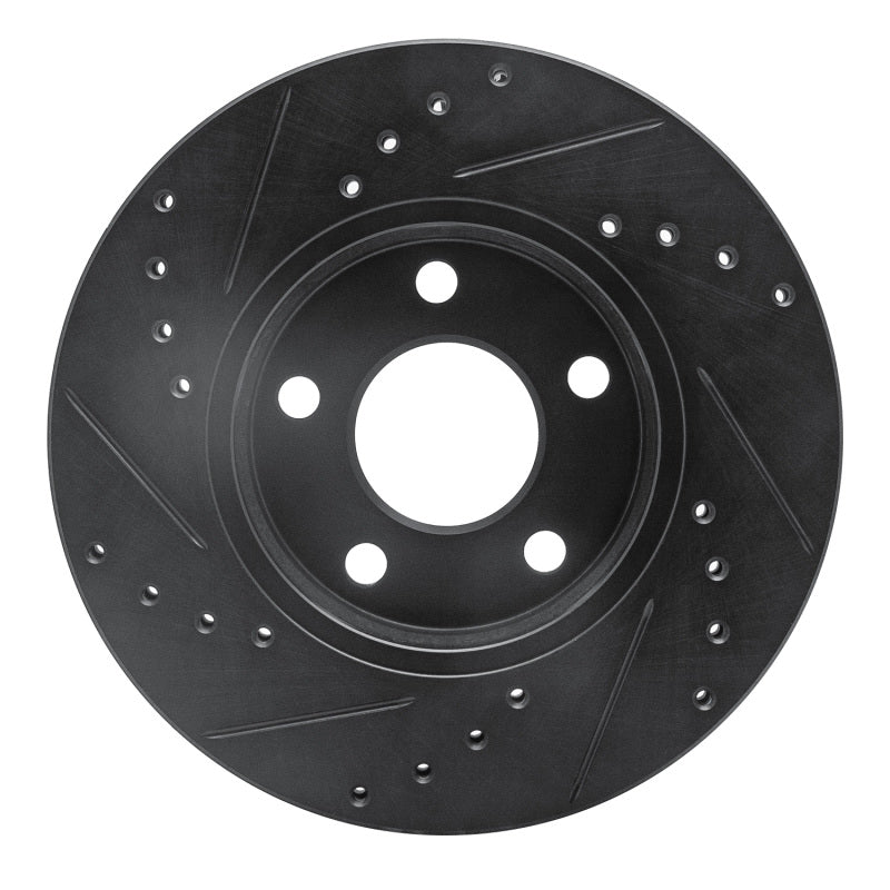 R1 Concepts R1 04-08 Chevrolet Malibu Front Right Drilled & Slotted Black Brake Rotor