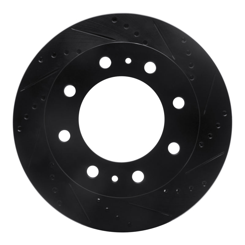 R1 Concepts R1 21-25 Chevrolet Express 3500 Rear Right Drilled & Slotted Black Brake Rotor