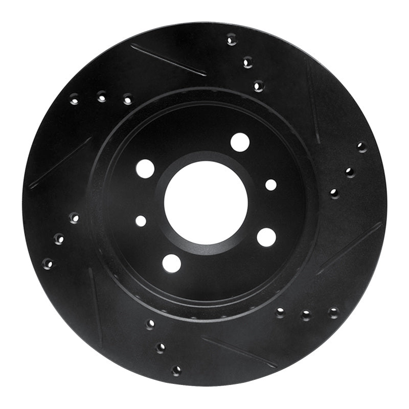 R1 Concepts R1 91-02 Saturn SL1 Front Left Drilled & Slotted Black Brake Rotor