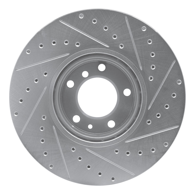 R1 Concepts R1 91-01 BMW 850CI Front Left Drilled & Slotted Silver Brake Rotor