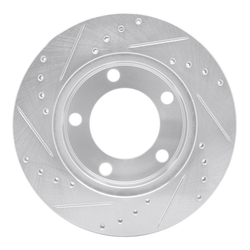 R1 Concepts R1 94-96 Ford F-150 4WD Front Right Drilled & Slotted Silver Brake Rotor