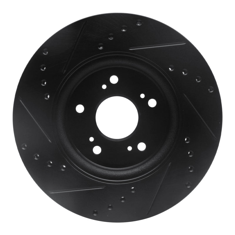 R1 Concepts R1 07-16 Acura RDX Front Right Drilled & Slotted Black Brake Rotor