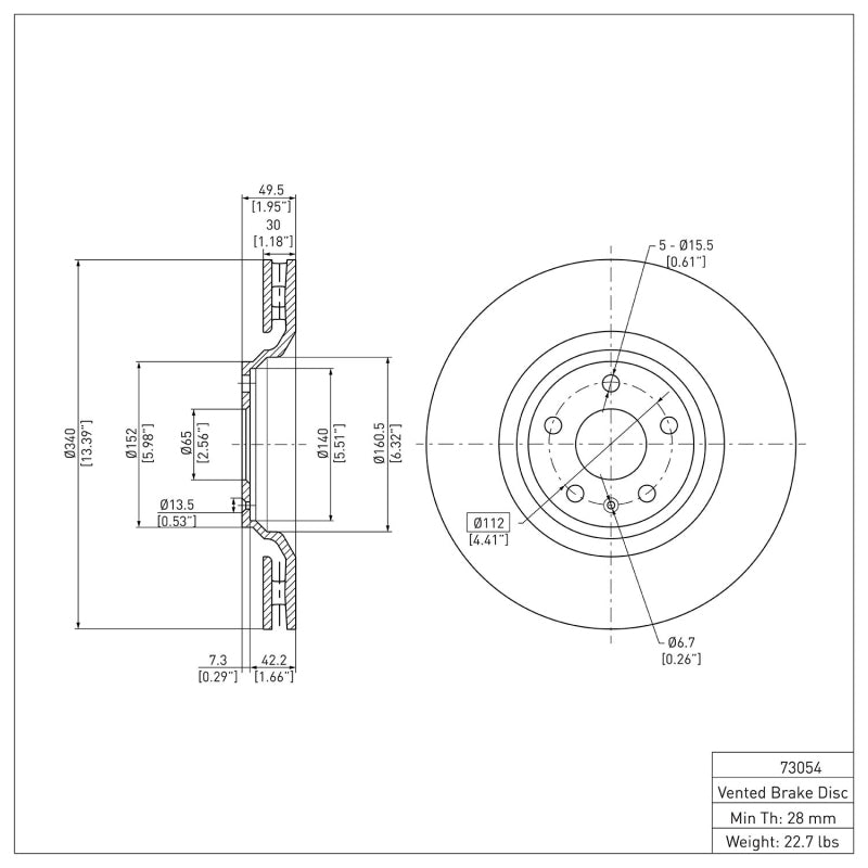 DFC 08-11 Audi TTS Quattro Front GeoSPEC Coated Rotor