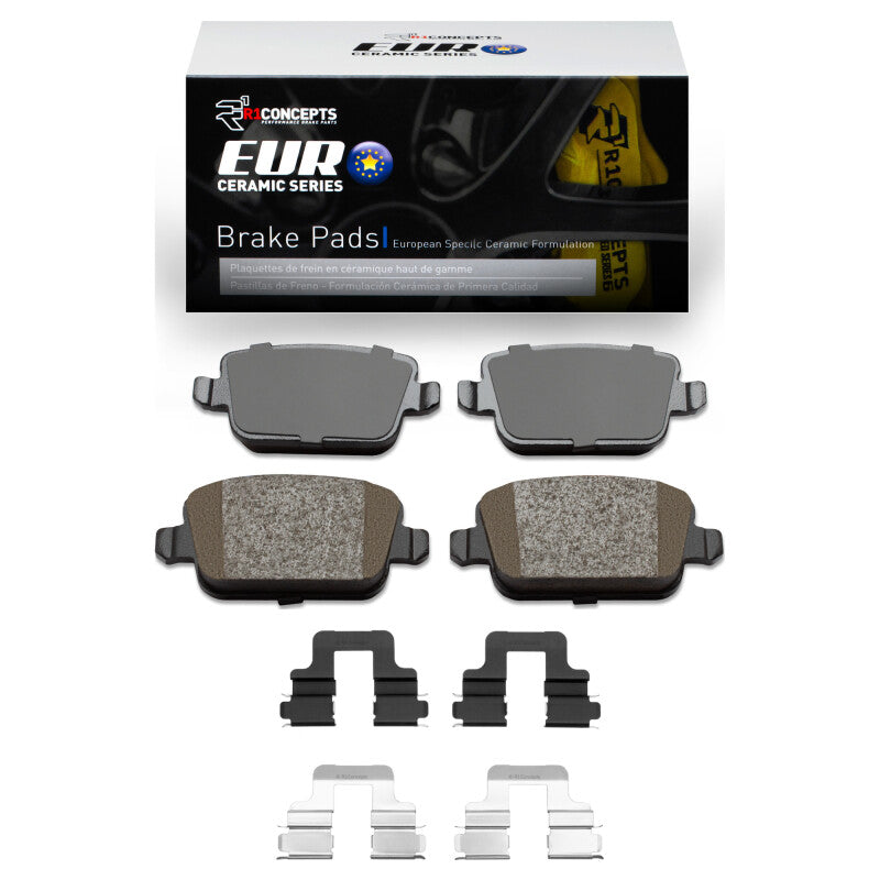 R1 Concepts R1 07-10 Volvo S80 Rear Euro Ceramic Pads & Hardware Kit