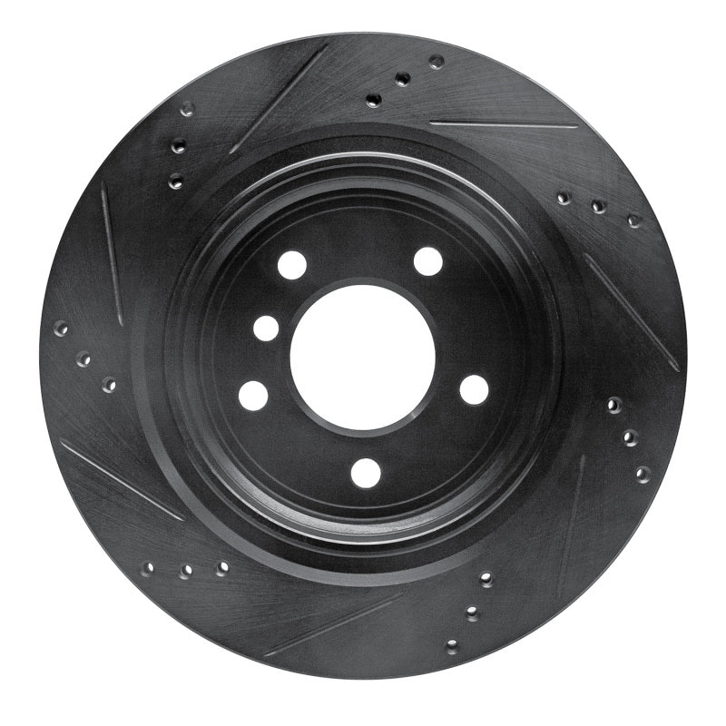 R1 Concepts R1 95-02 BMW Z3 Left Rear Drilled & Slotted Black Brake Rotor