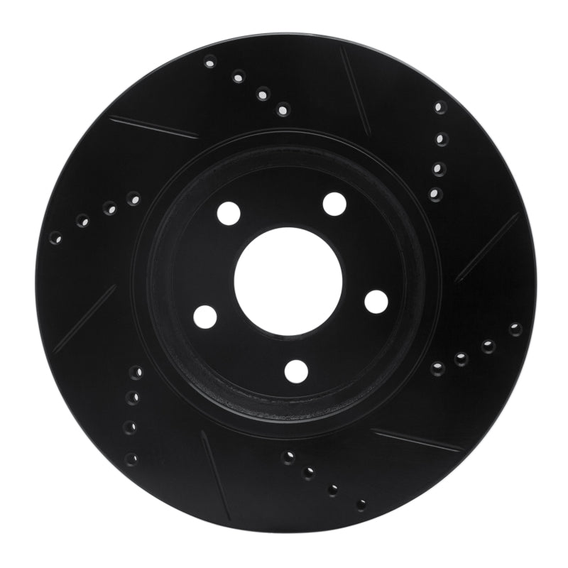 R1 Concepts R1 04-12 Chevrolet Malibu Front Left Drilled & Slotted Black Brake Rotor