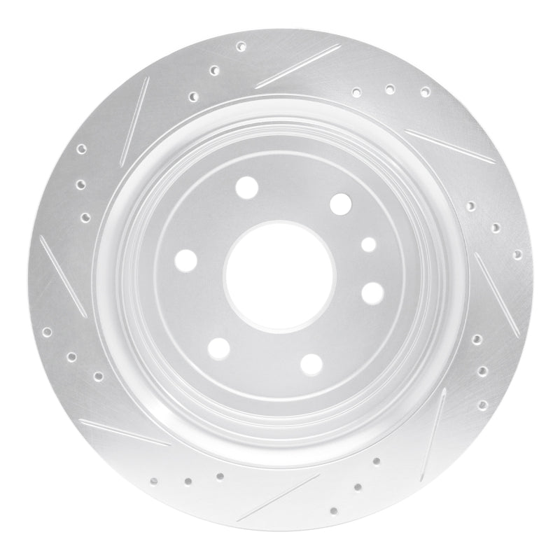 R1 Concepts R1 13-19 Cadillac XTS Rear Right Drilled & Slotted Silver Brake Rotor