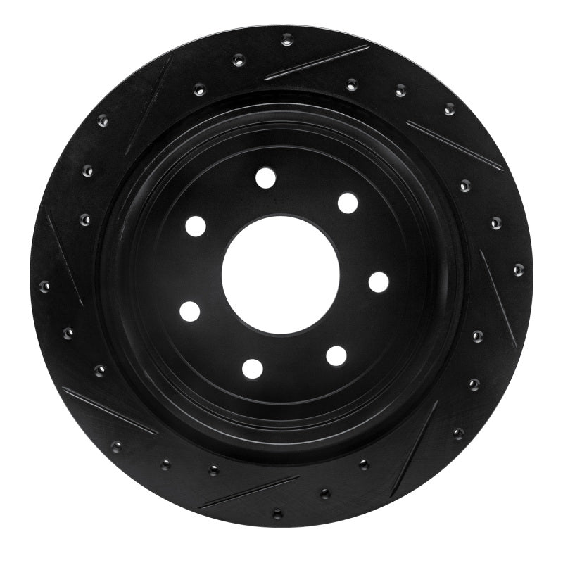 R1 Concepts R1 04-11 Ford F-150 4WD Rear Right Drilled & Slotted Black Brake Rotor