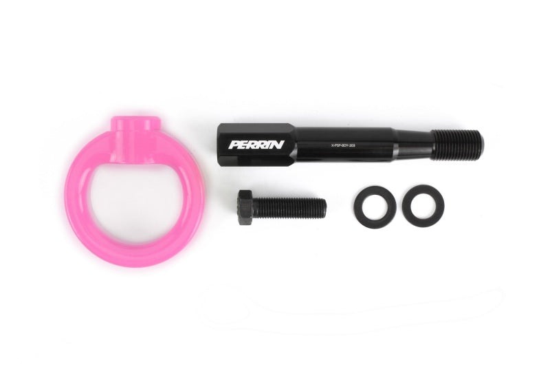 Perrin Performance PERRIN 15-17 Subaru WRX & STI / 13-17 Crosstrek / 12-16 Impreza Tow Hook Kit (Front) - Hyper Pink