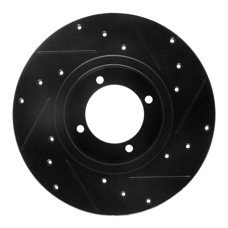 R1 Concepts R1 74-78 Nissan 260Z Front Left Drilled & Slotted Black Brake Rotor
