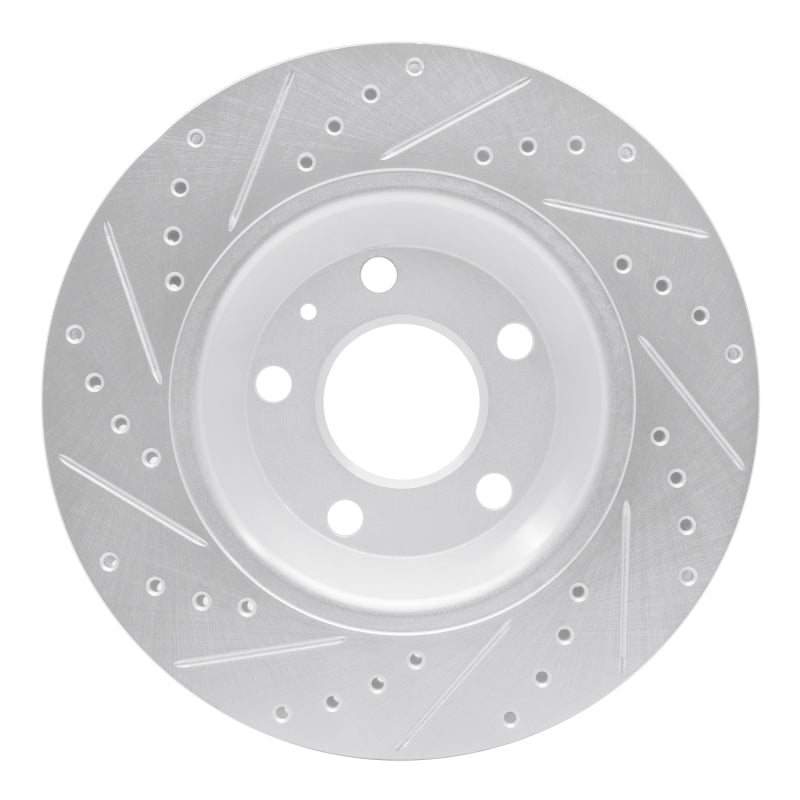 R1 Concepts R1 04-09 Audi S4 Rear Right Drilled & Slotted Silver Brake Rotor