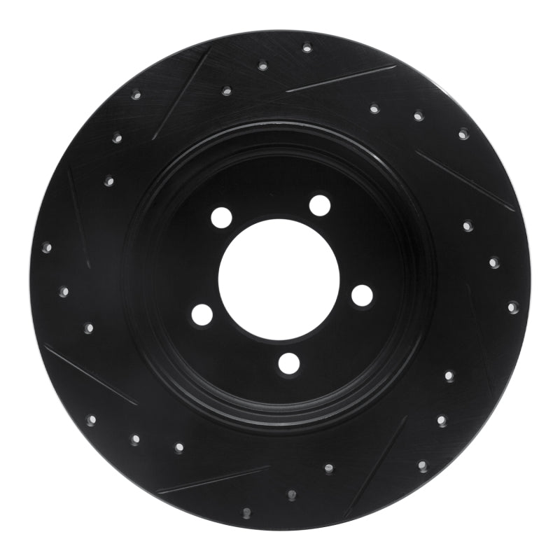 R1 Concepts R1 03-05 Lincoln AVIATOR Rear Right Drilled & Slotted Black Brake Rotor