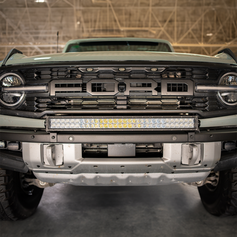 Cali Raised LED Cali Raised 2021+ Ford Raptor Bumper Light Bar Mounting Kit - 5D Optic Osram 32In DualRow Bar Combo