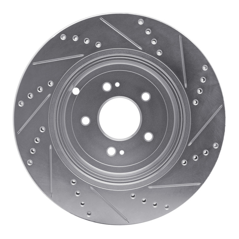 R1 Concepts R1 10-24 Jaguar XF Front Right Drilled & Slotted Silver Brake Rotor