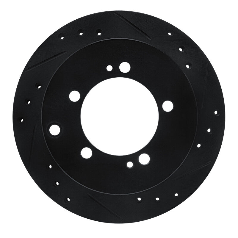 R1 Concepts R1 91-99 Dodge STEALTH Rear Right Drilled & Slotted Black Brake Rotor
