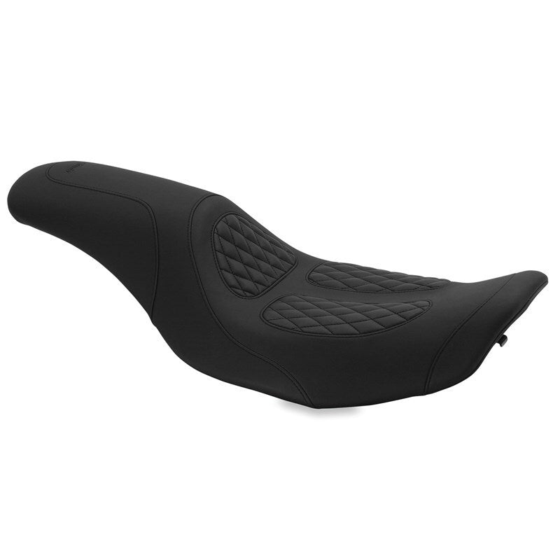Mustang Motorcycle Mustang 97-07 Harley Rd King,06-07 Str Glide,00-01 Screamin Eagle 1PC Seat w/Diamond Stitch - Black