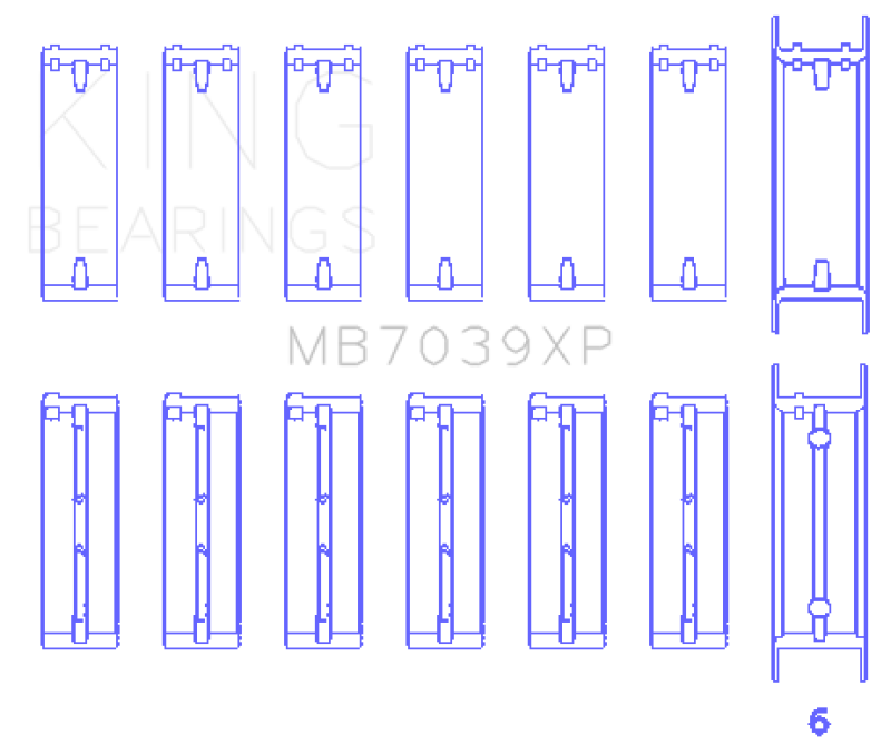 King Engine Bearings BMW M20/M50 2.0L/2.5L/2.7L (Size .025) Performance Main Bearing Set