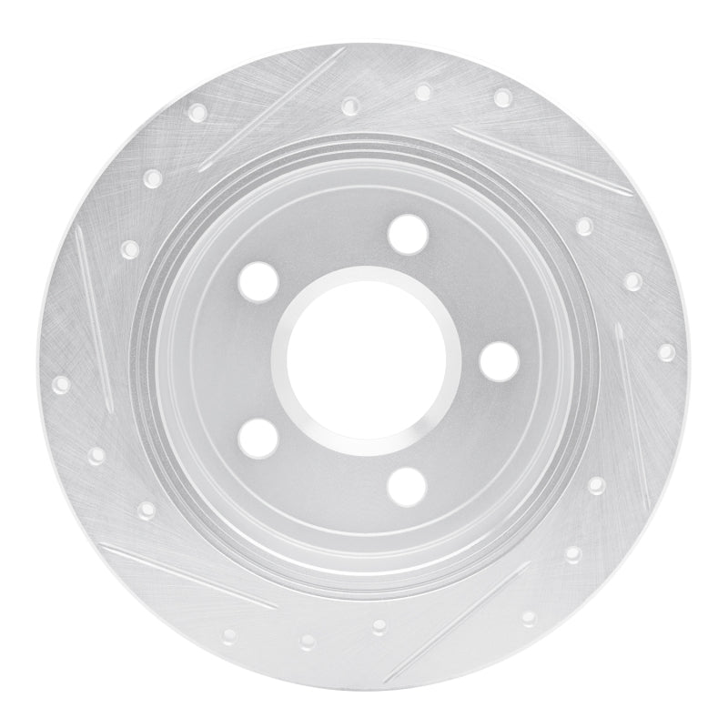 R1 Concepts R1 97-05 Buick Regal Rear Right Drilled & Slotted Silver Brake Rotor