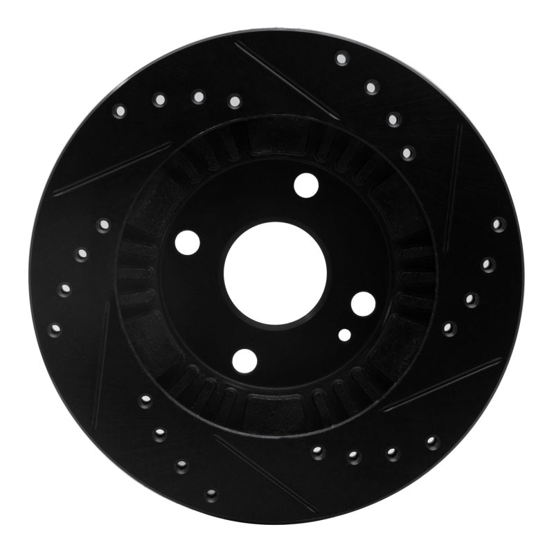 R1 Concepts R1 99-03 Mazda Protege Front Left Drilled & Slotted Black Brake Rotor